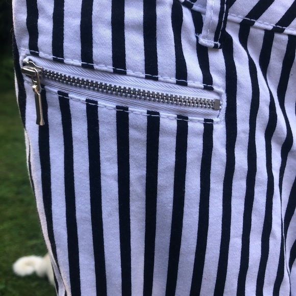 Tapered ankle pin striped cotton pants size  11 Low Waisted - Picture 5 of 7